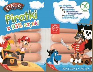 Pikok Piratki parówki z szynki